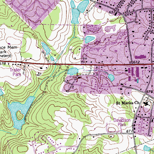 Topographic Map of Glenwood Acres, NC