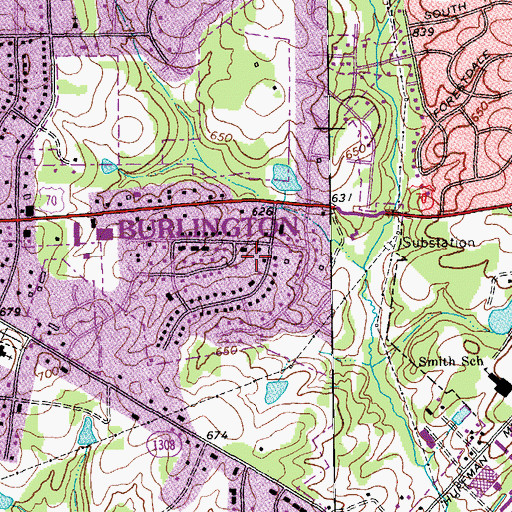 Topographic Map of Deerfield, NC