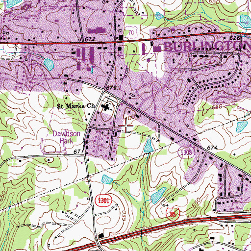 Topographic Map of Mark View, NC
