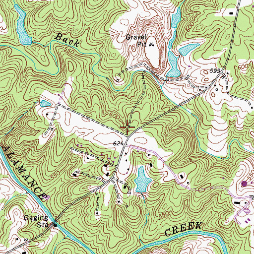 Topographic Map of The Country, NC