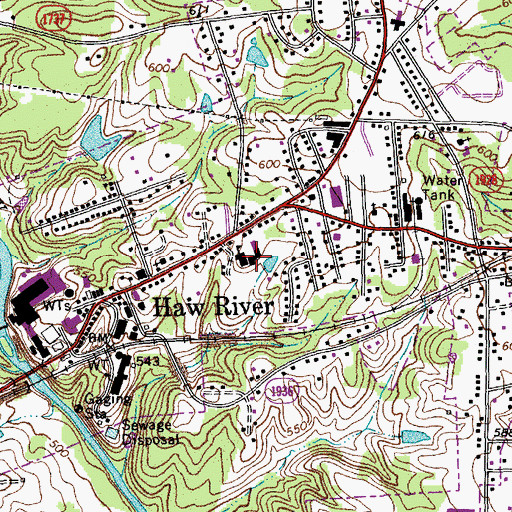 Topographic Map of Haw River Elementary School, NC