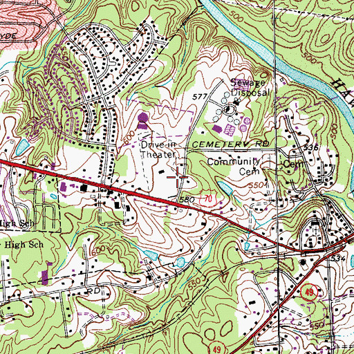 Topographic Map of R Homer Andrews Elementary School, NC