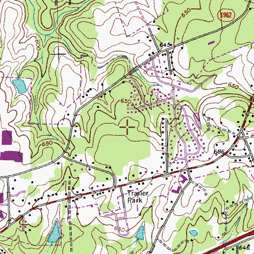 Topographic Map of Brook Hollow, NC