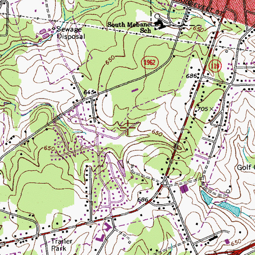 Topographic Map of Buena Vista Estates, NC