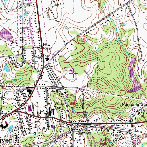 Topographic Map of Haw River Park, NC