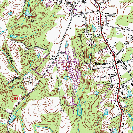 Topographic Map of Rockwood, NC