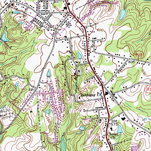 Topographic Map of Forest Hills, NC