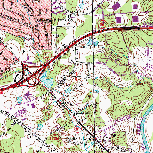 Topographic Map of Graham Municipal Park, NC