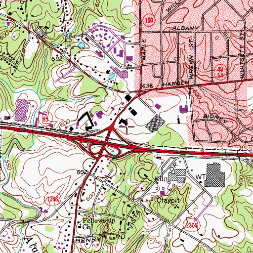 Topographic Map of Kmart Plaza, NC
