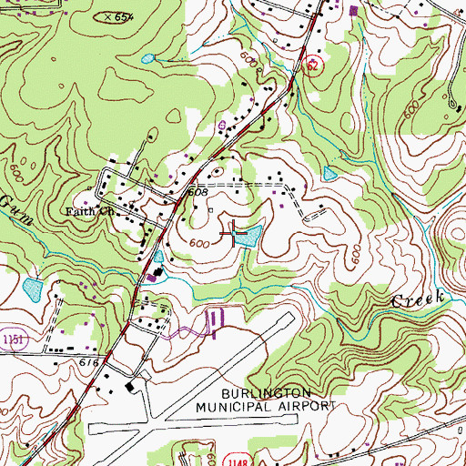 Topographic Map of Kellam Place, NC