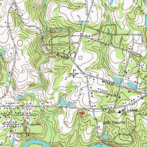 Topographic Map of Green Acres, NC
