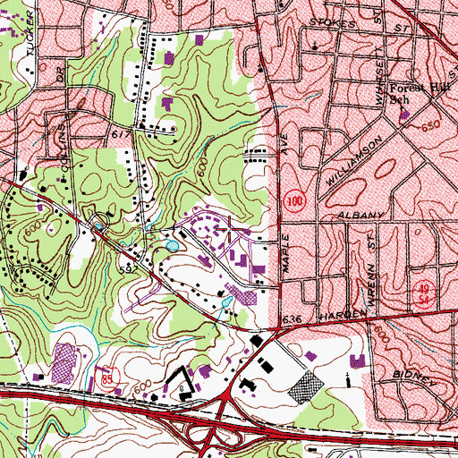 Topographic Map of Graber Heights, NC