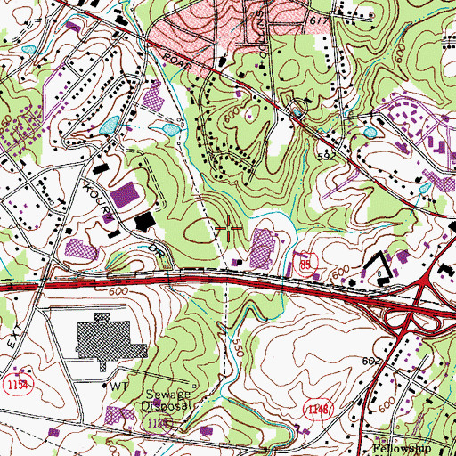 Topographic Map of Alamance Industrial Park, NC