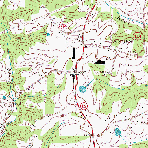 Topographic Map of Bethlehem Elementary School, NC