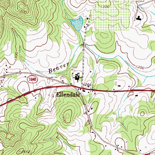 Topographic Map of Ellendale Elementary School, NC