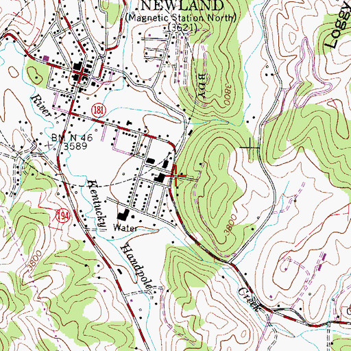 Topographic Map of Avery County High School, NC