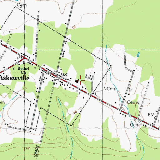 Topographic Map of Askewville School, NC