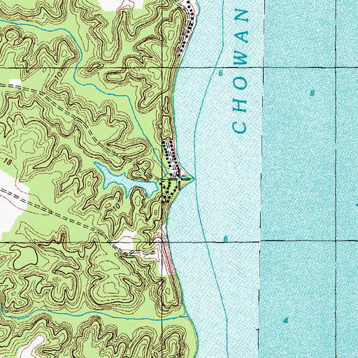 Topographic Map of Whites Beach, NC