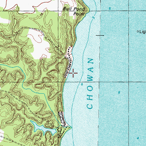 Topographic Map of Marys Beach, NC