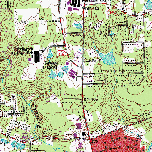 Topographic Map of Eno Valley Elementary School, NC