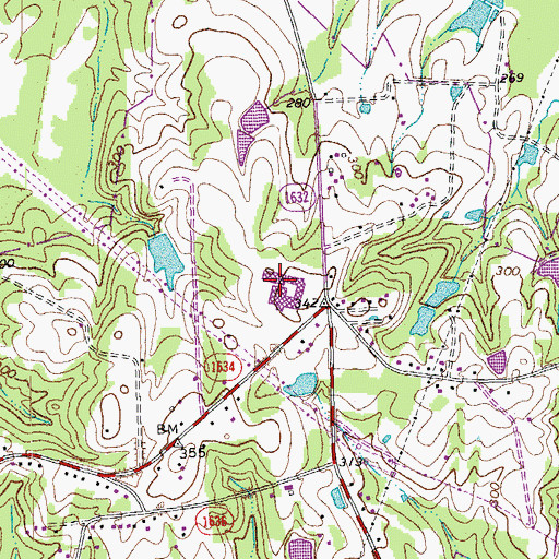 Topographic Map of Chewning Middle School, NC