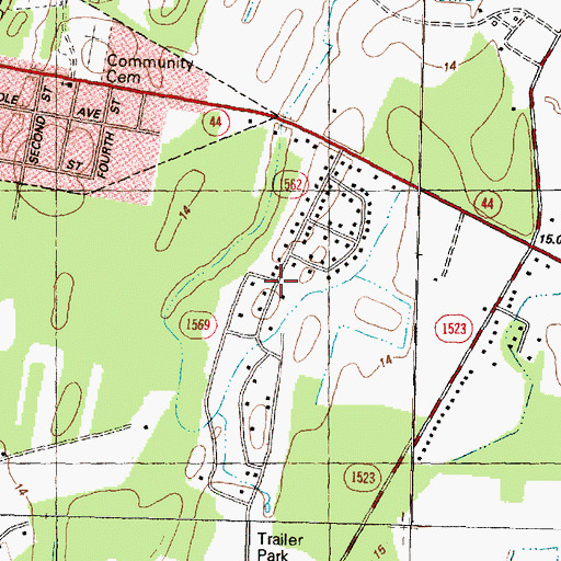 Topographic Map of Southern Terrace, NC