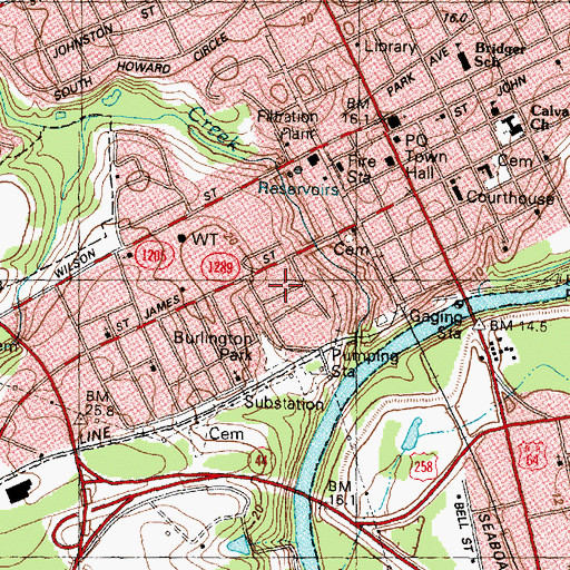 Topographic Map of Deans Heights, NC