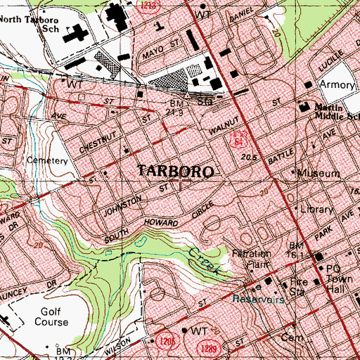 Topographic Map of Glenburnie, NC