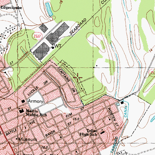 Topographic Map of Forest Acres, NC