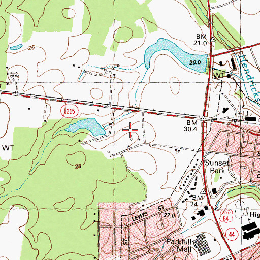 Topographic Map of Summerfield, NC