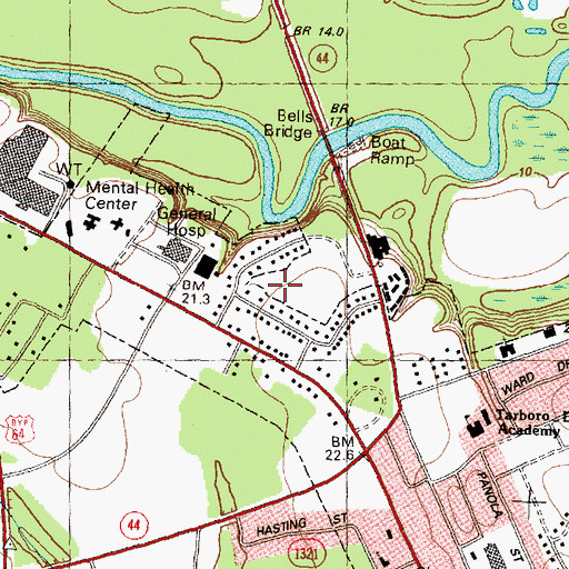 Topographic Map of Belvedere, NC
