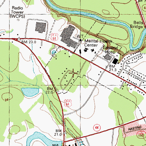 Topographic Map of Austin Pines, NC