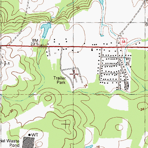 Topographic Map of Mobile Home Estates, NC