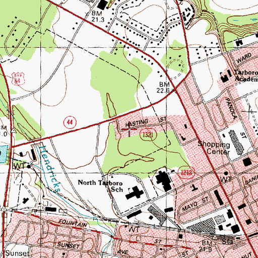 Topographic Map of Stafford Forest, NC