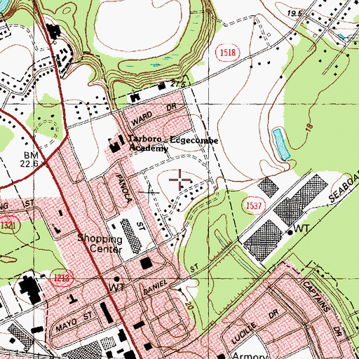 Topographic Map of Lyndale Acres, NC