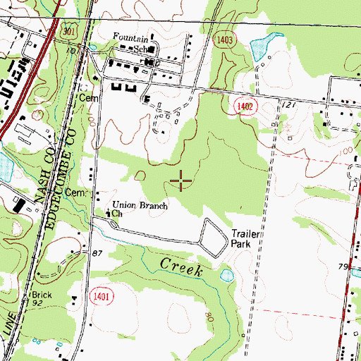 Topographic Map of Mobile City Trailer Park, NC
