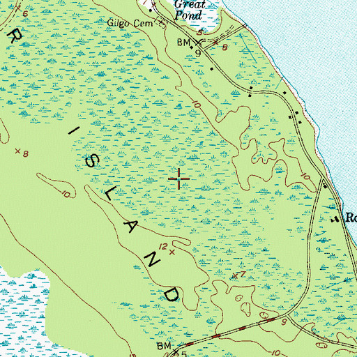 Topographic Map of Wolves Den, NC