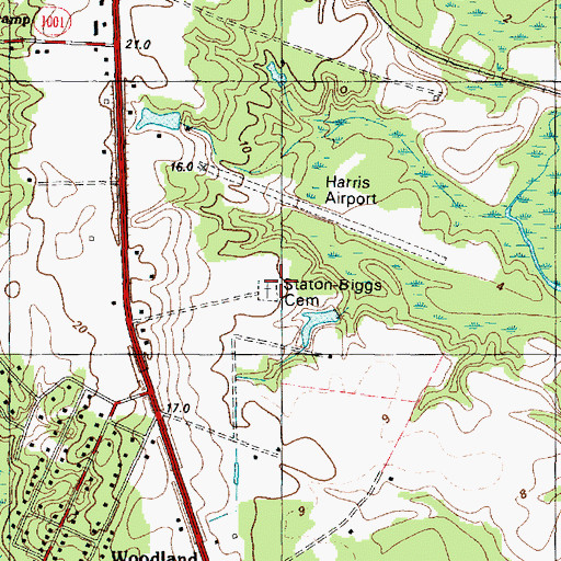 Topographic Map of Staton-Biggs Cemetery, NC