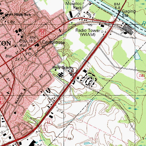 Topographic Map of Holy Trinity Church, NC