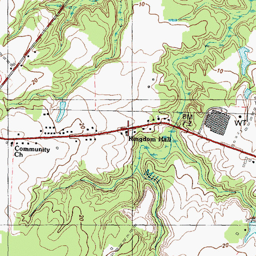 Topographic Map of Kingdom Hall, NC