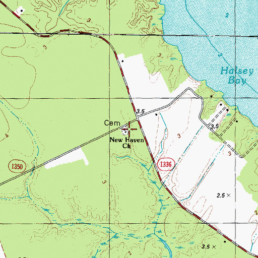 Topographic Map of New Haven Church, NC