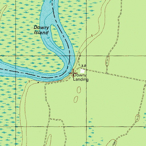 Topographic Map of Dowry Landing, NC