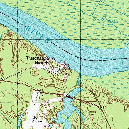 Topographic Map of Tuscarora Beach, NC