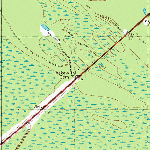 Topographic Map of Askew Cemetery, NC