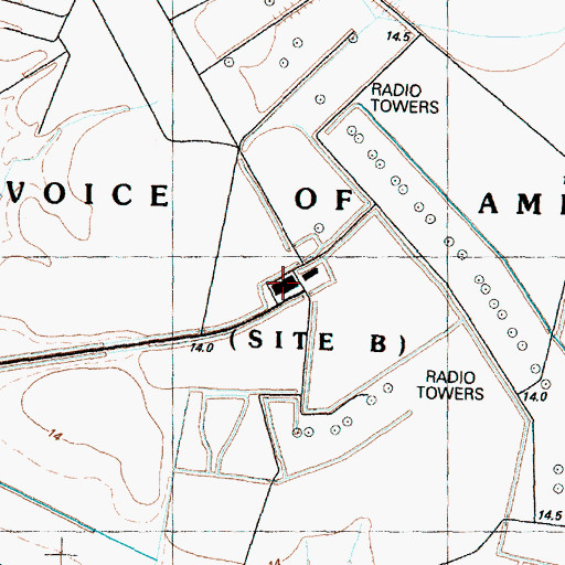 Topographic Map of Voice of America, NC