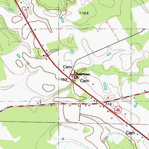Topographic Map of Chapman Church, NC