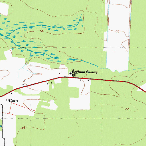 Topographic Map of Gorham Swamp Church, NC