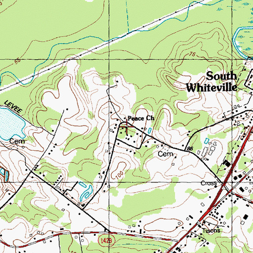 Topographic Map of Peace Church, NC