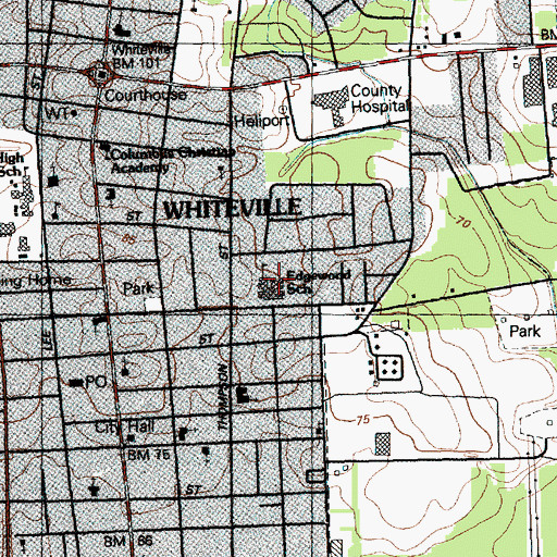 Topographic Map of Edgewood School, NC
