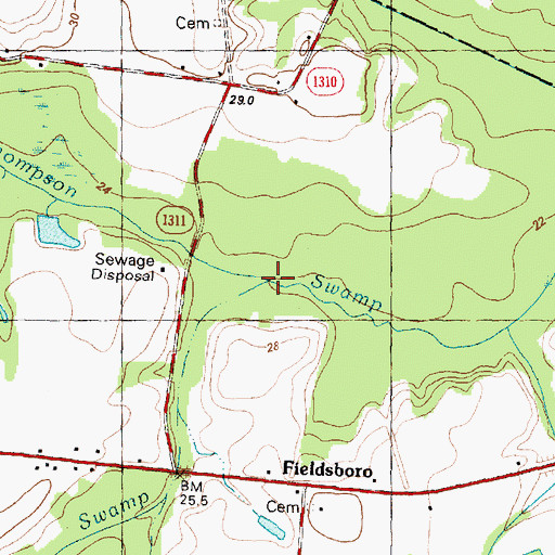 Topographic Map of Lighter Knot Swamp, NC